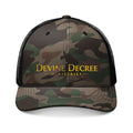 Embroidered Camo Trucker Hat — "Devine Decree" Logo