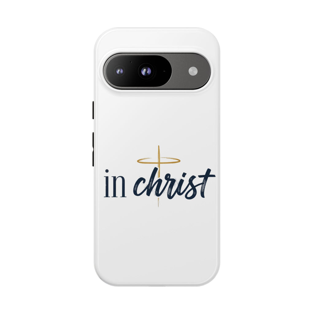Christian Phone Case - "In Christ" Cross Design, Faith Protective Tough Case