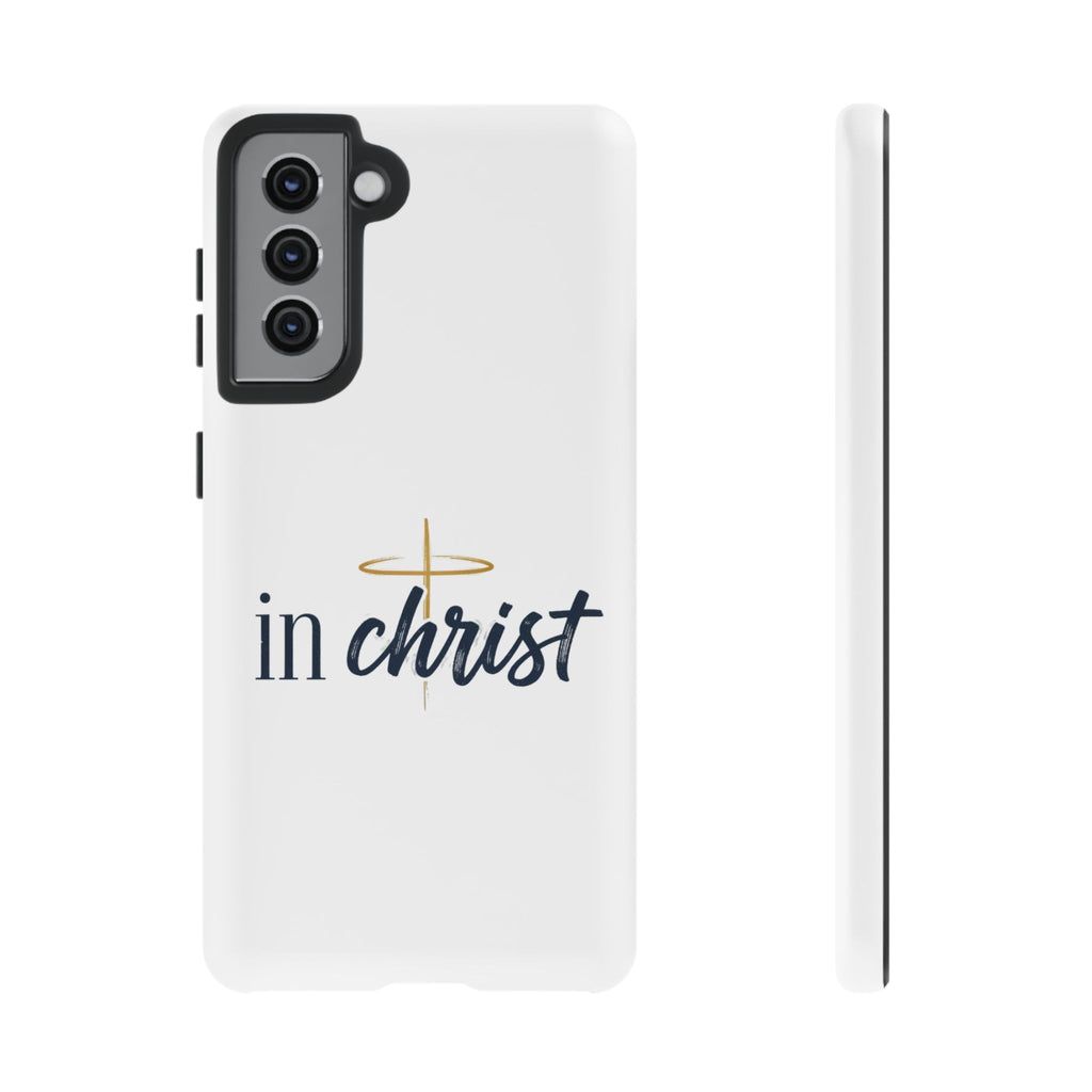 Christian Phone Case - "In Christ" Cross Design, Faith Protective Tough Case