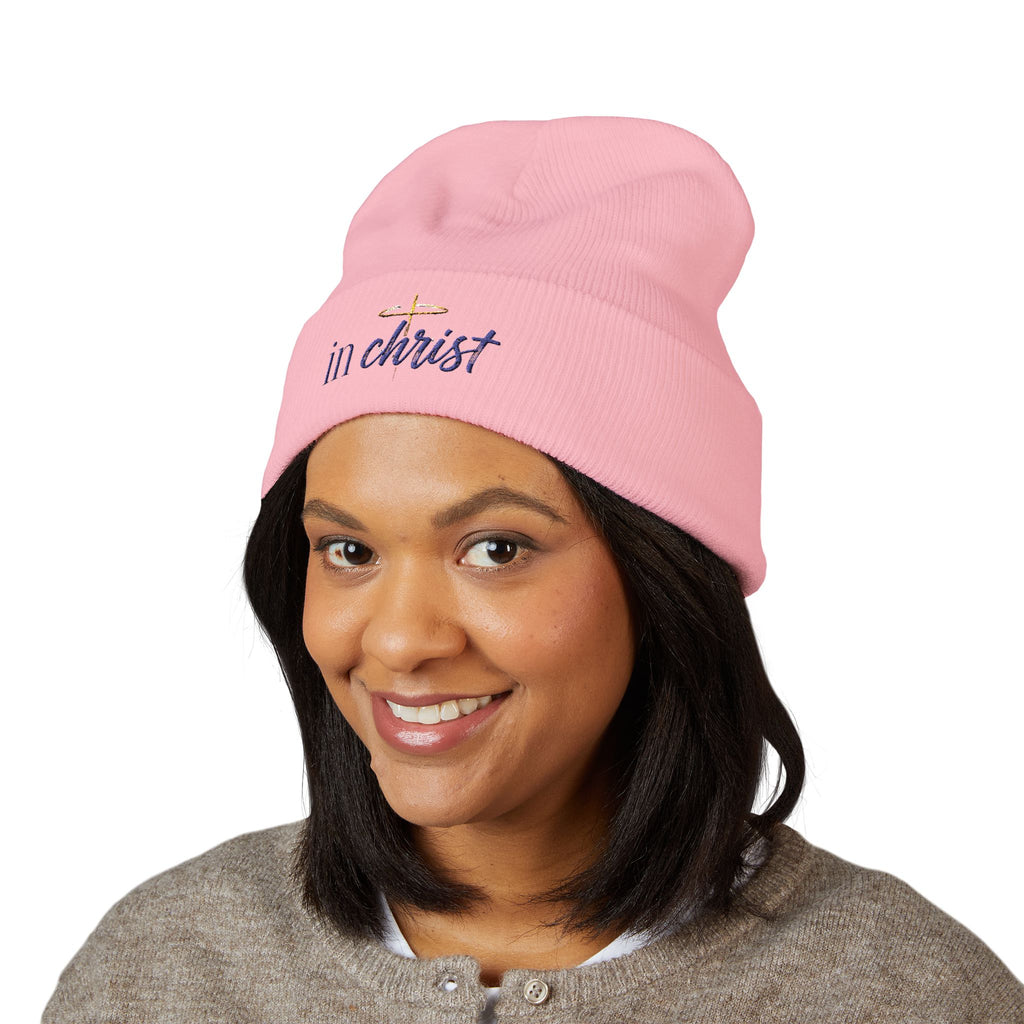 Embroidered Cuffed Beanie — "Never Bitter Only Better" Cozy Knit Hat