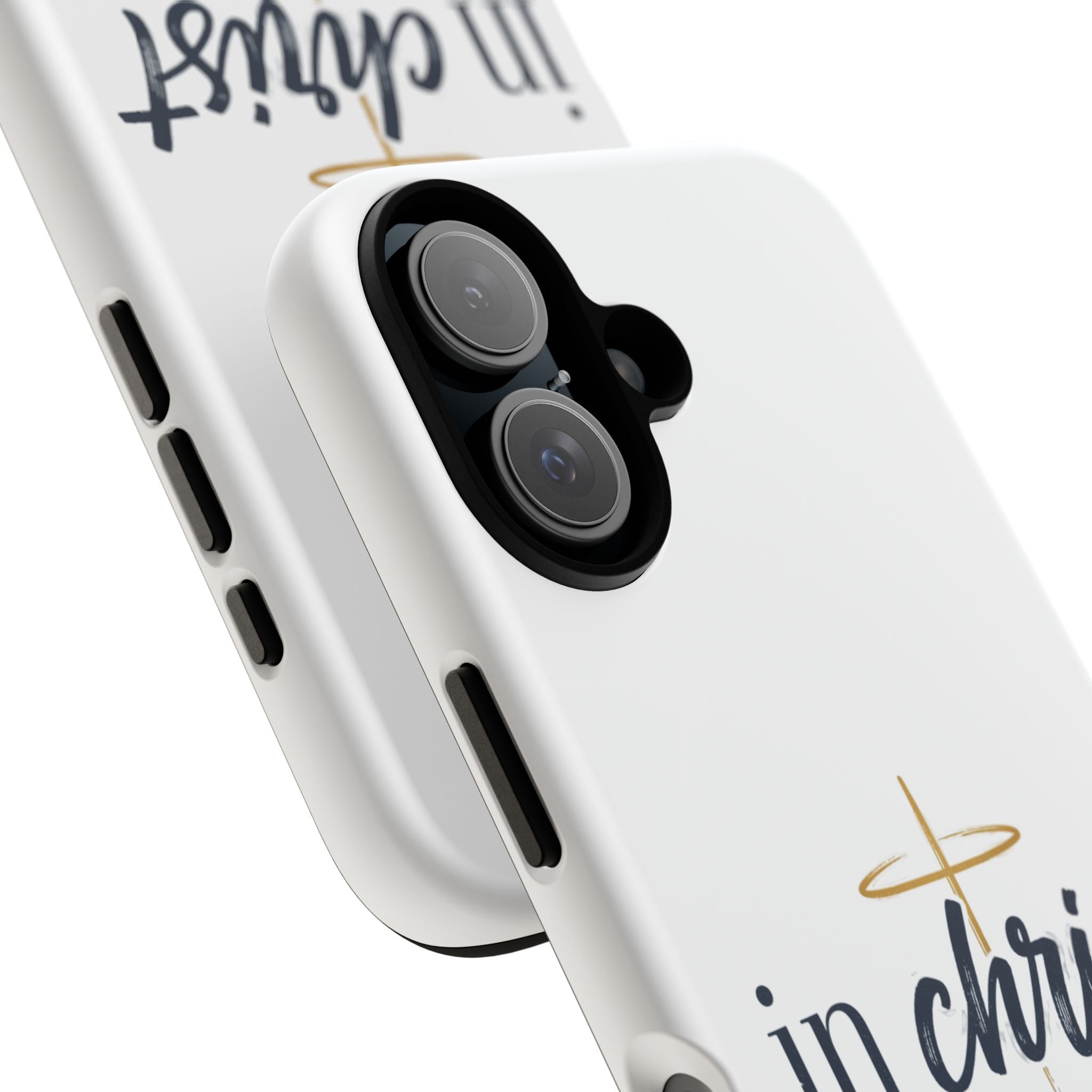 Christian Phone Case - "In Christ" Cross Design, Faith Protective Tough Case