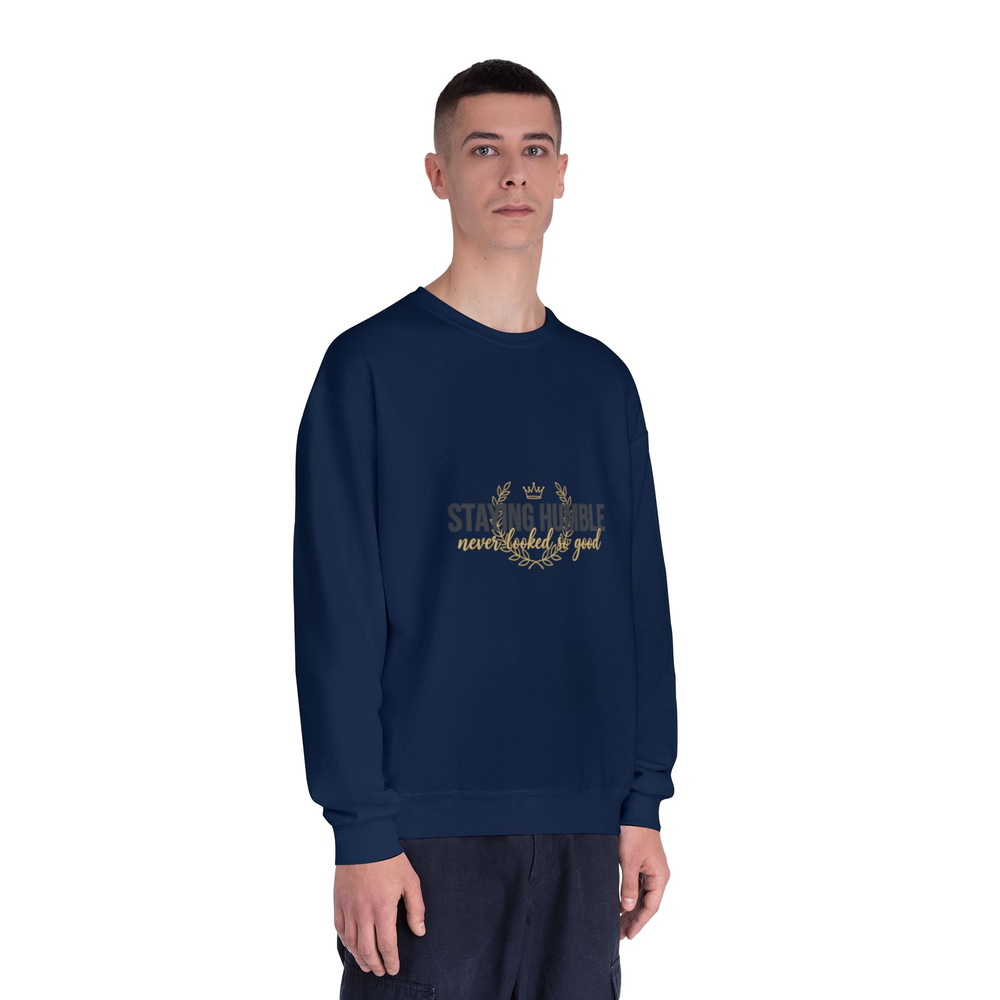 Staying Humble Crewneck Sweatshirt – Minimal Inspirational Graphic