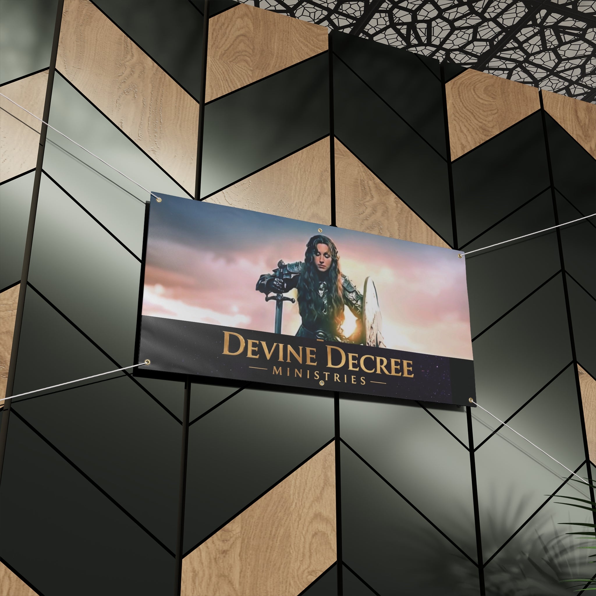 Devine Decree Ministries Matte Banner — Inspirational Warrior Faith Outdoor/Indoor Sign