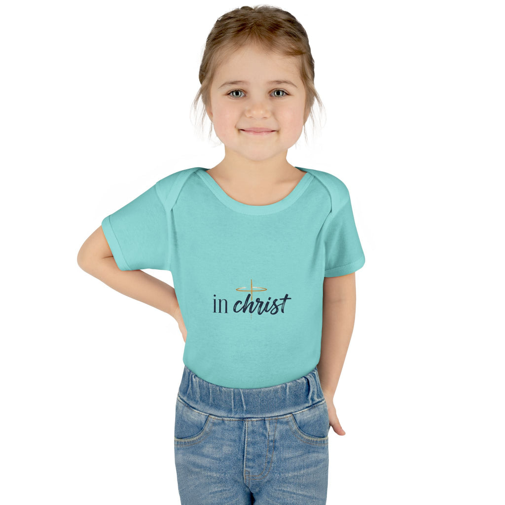 Infant Bodysuit "In Christ" - Baby Christian Onesie, Baptism/Newborn Gift