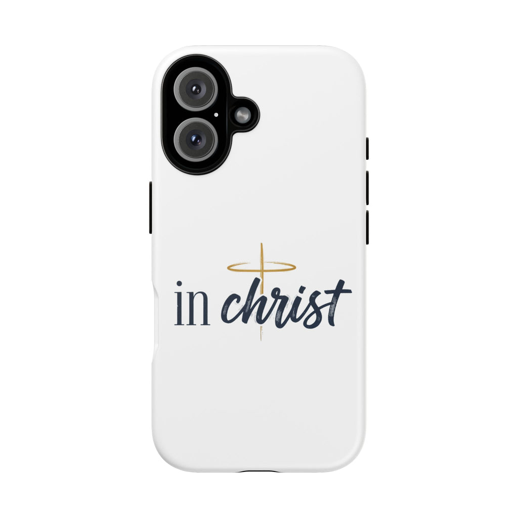 Christian Phone Case - "In Christ" Cross Design, Faith Protective Tough Case