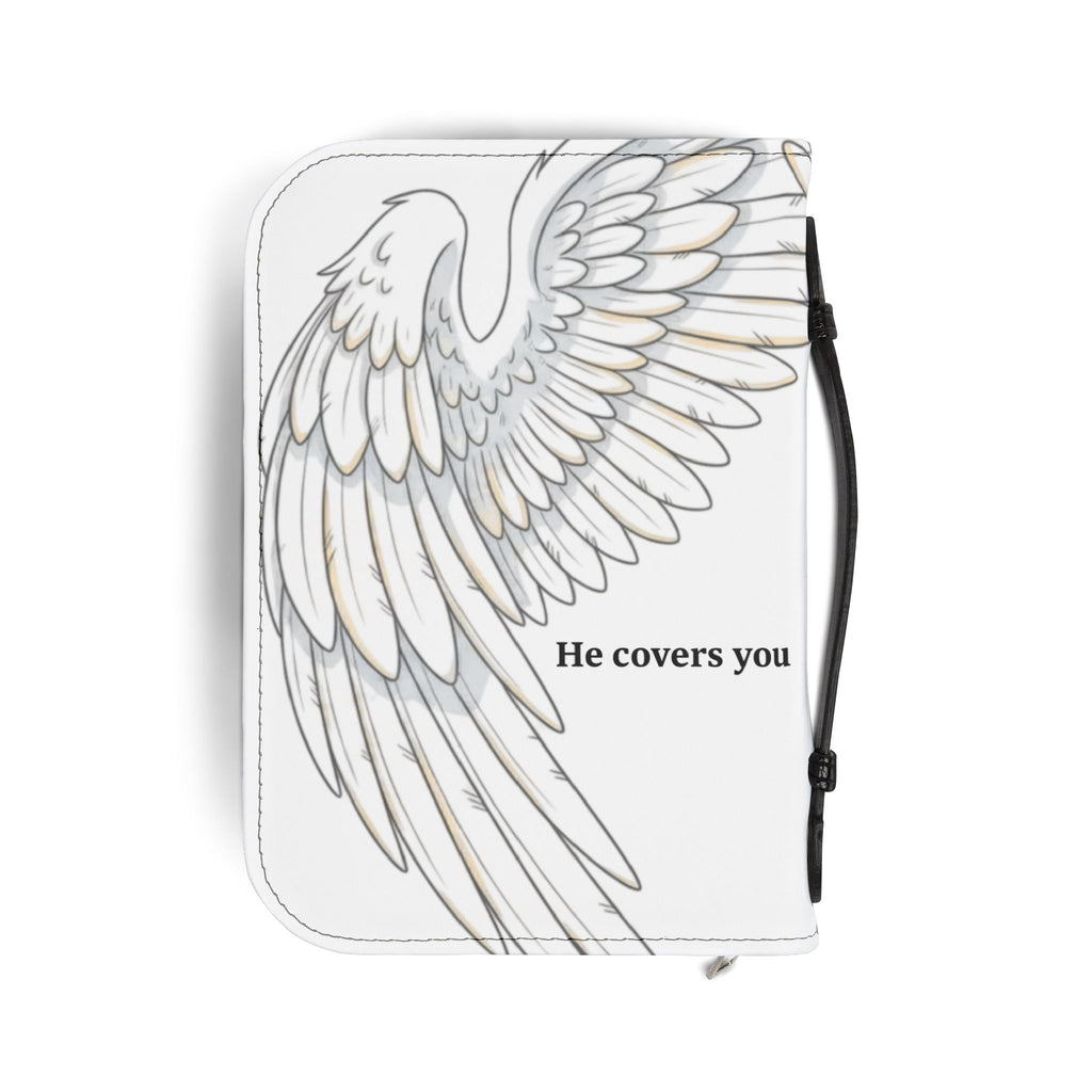 Bible Cover — "With His Feathers / He Covers You" Winged Scripture Protector