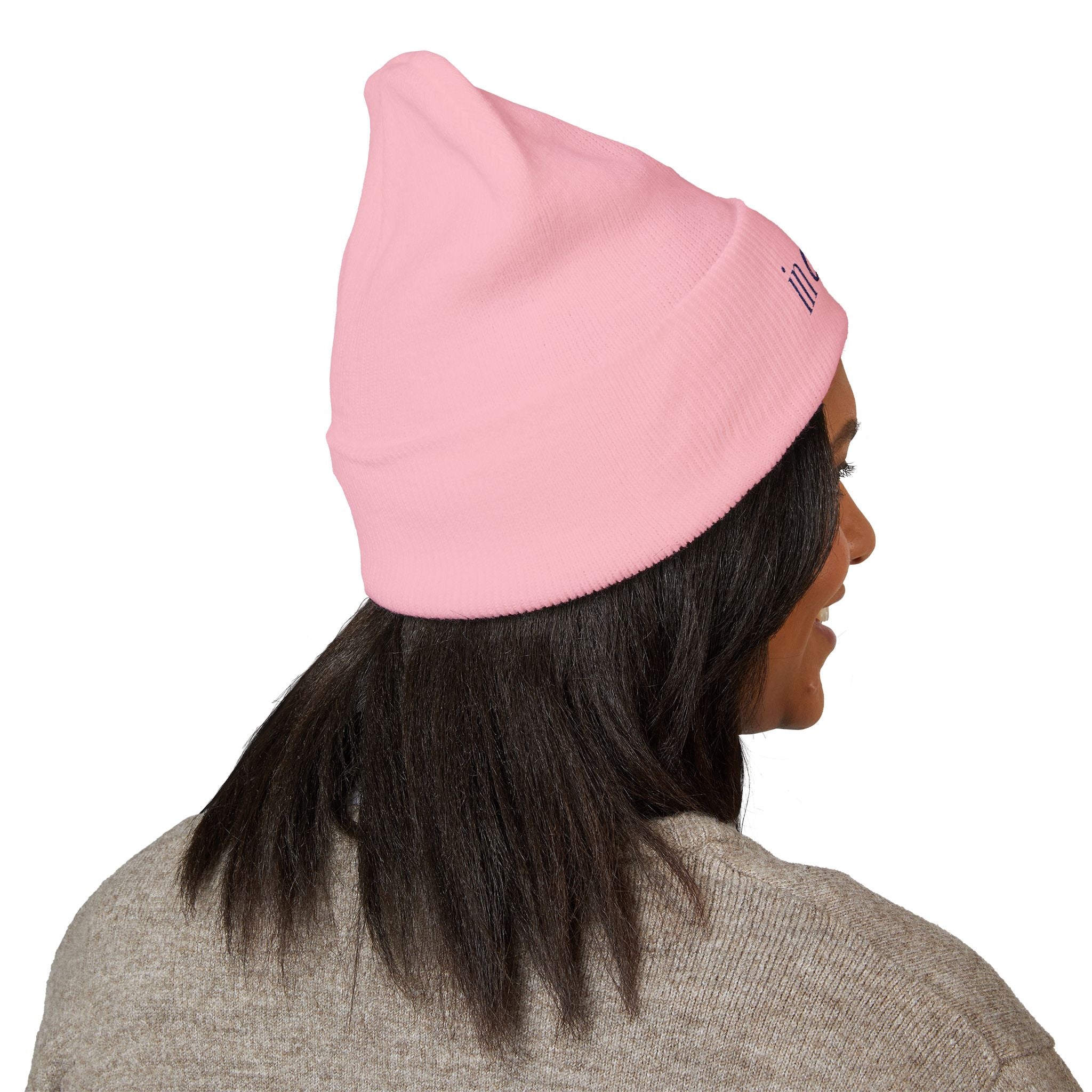 Embroidered Cuffed Beanie — "Never Bitter Only Better" Cozy Knit Hat