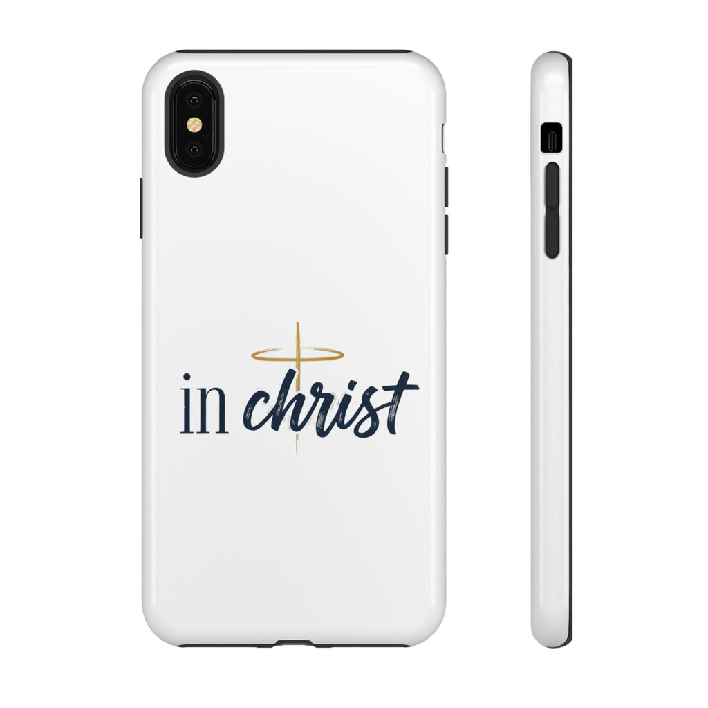 Christian Phone Case - "In Christ" Cross Design, Faith Protective Tough Case
